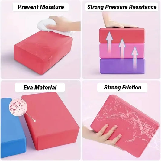 Yoga Blocks Gym Foam Brick – Pilates Training Exercise Fitness Bolster Cushion